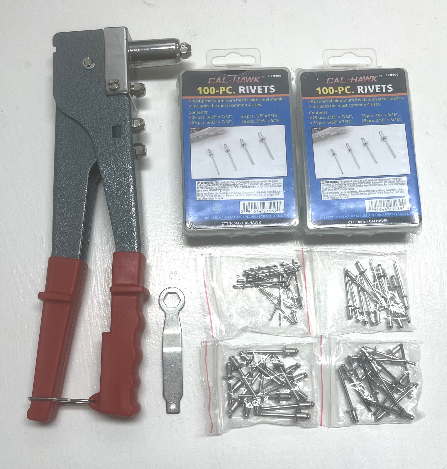 260 Pcs Pop Riveter Gun Set Blind Rivet Hand Tool Kit Gutter Repair Heavy Duty