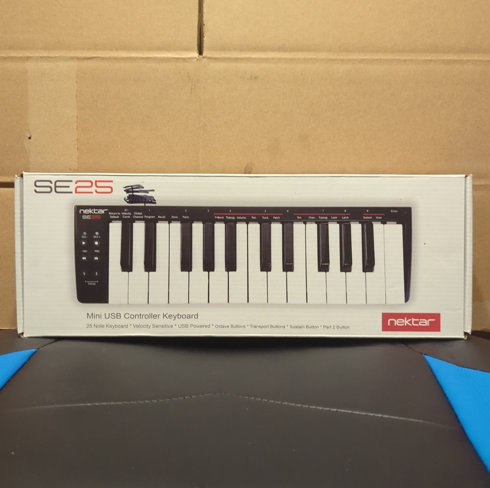 Nektar SE25 MIDI Keyboard Controller USB Wired 25 Mini Keys Portable Black Boxed