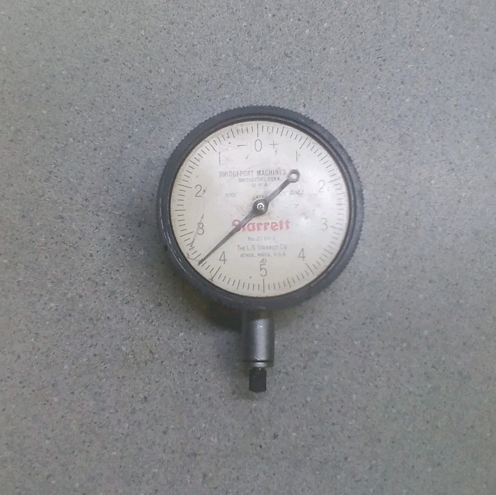 Starrett Dial Indicator No. 25-111-S, .0001" .025" Range
