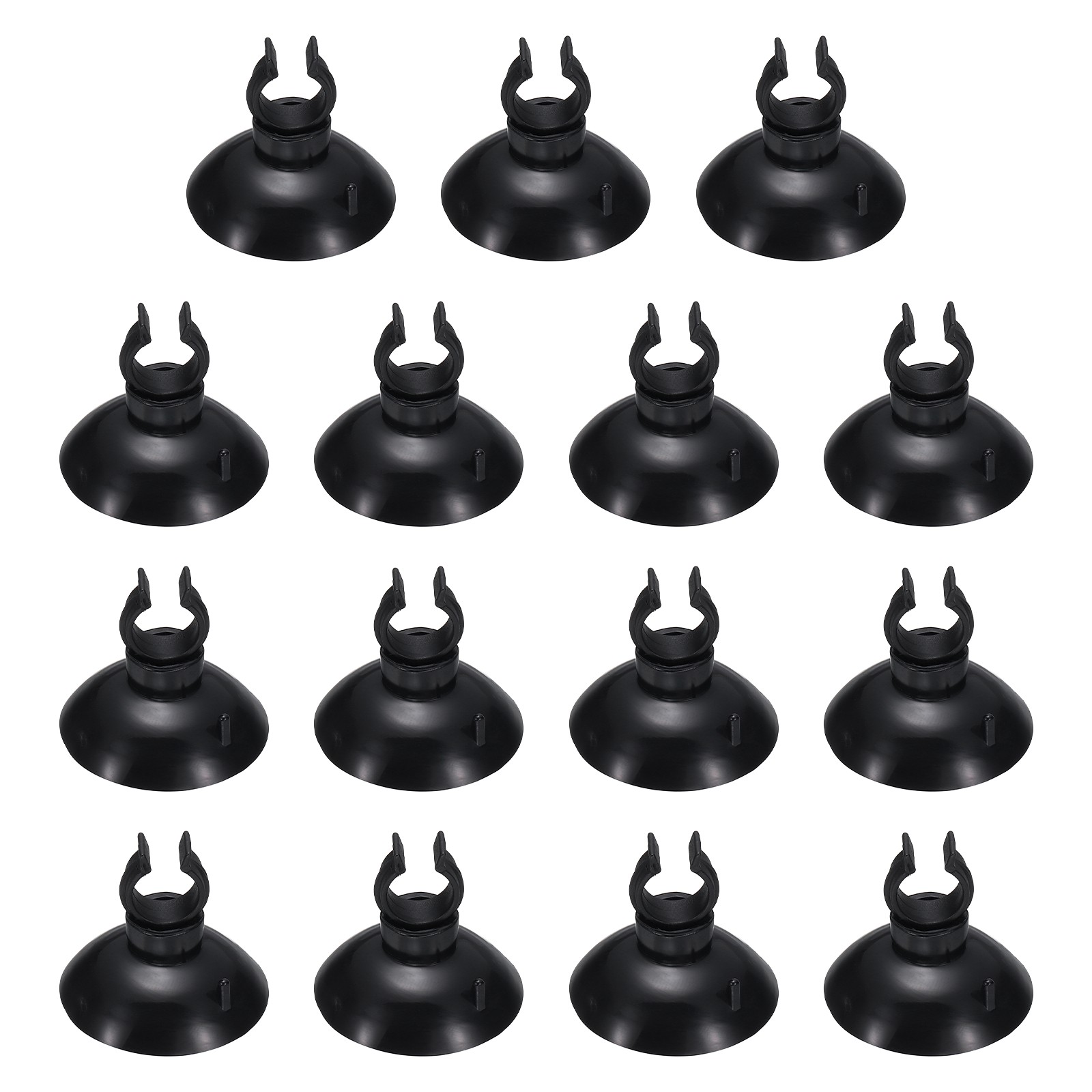 15Pcs Aquarium Suction Cups for 0.4" Fish Tank 10x30MM Black