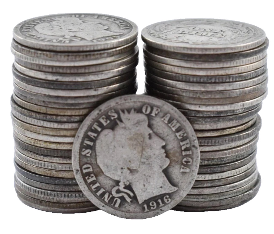 ✅ Barber Dime Average Condition Random Selection Date & Mint 90% SILVER Coins