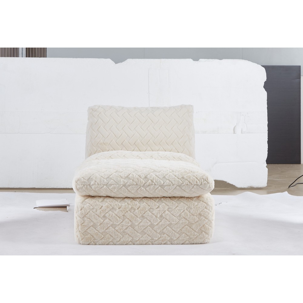 Full Compression Sofa Chair W/Swivel Add Ottoman For Living Room Bedroom White