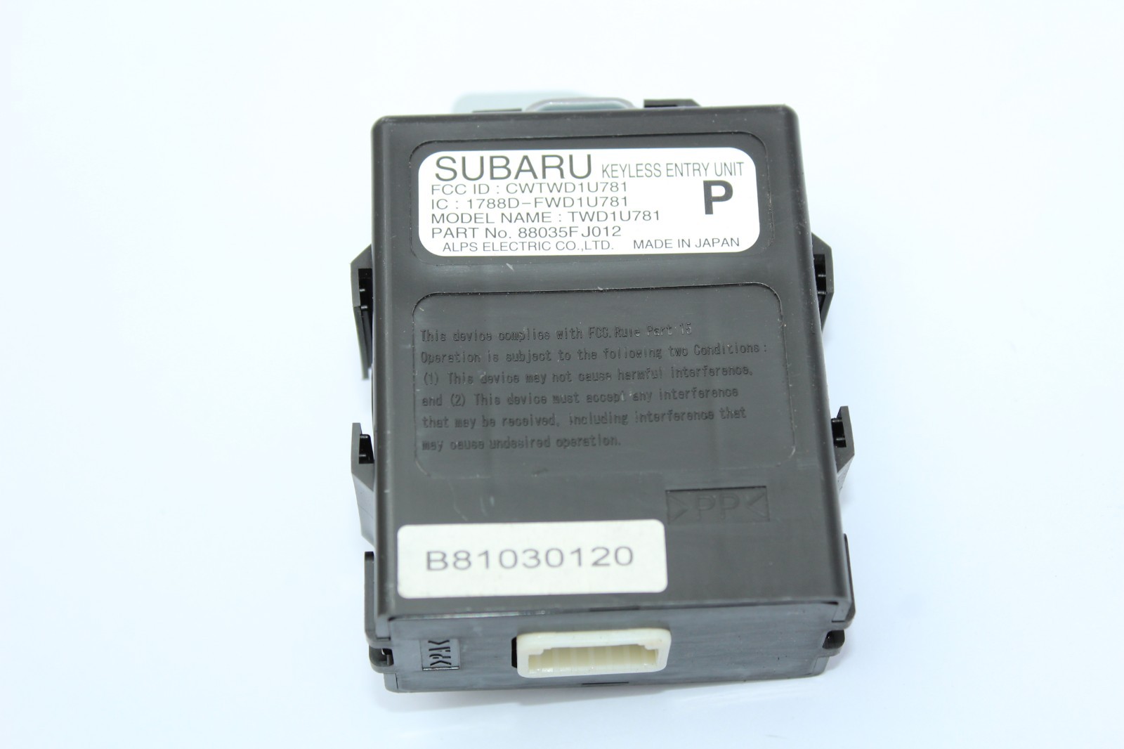 2015-2021 Subaru WRX STI Keyless Go Control Module OEM 88035FJ012