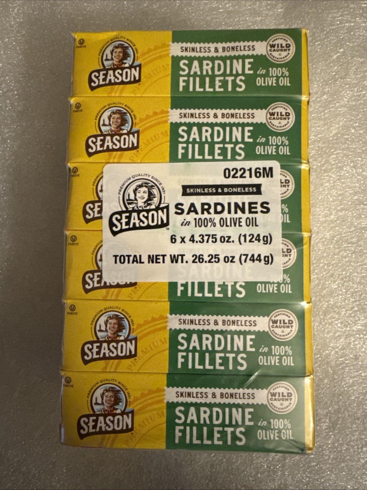 Season Brand Skinless, Boneless Sardines in Olive Oil, 4.375 oz., 6 pk. Freeship