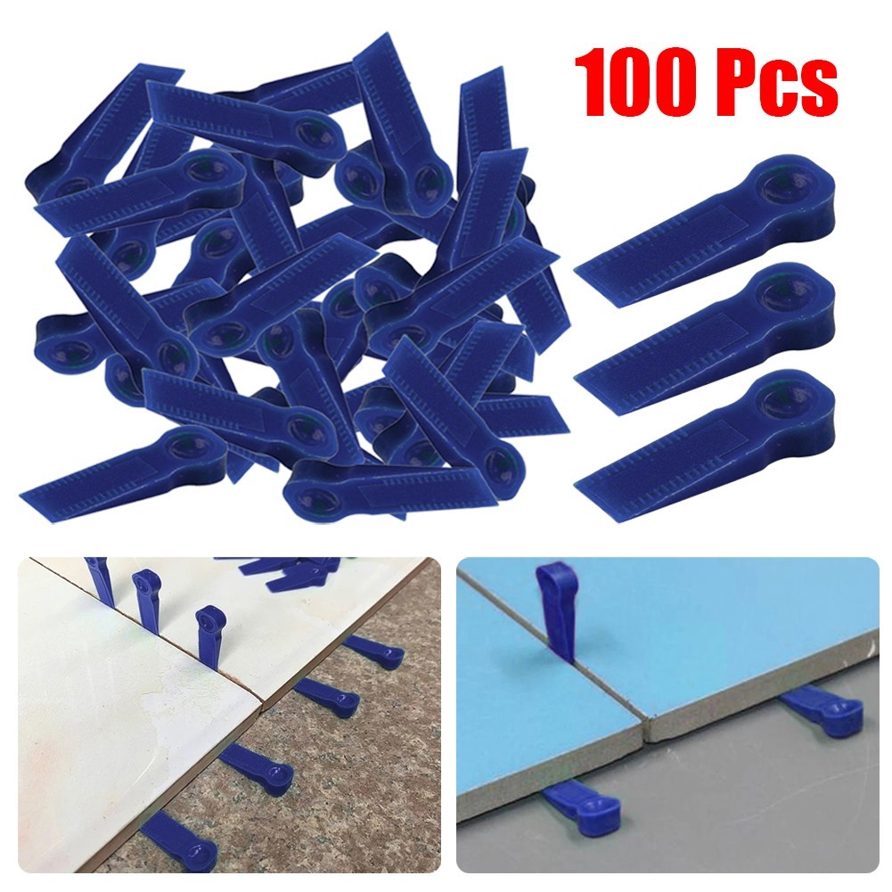 Plastic 100Pcs Tile Spacers reusable positioning Clips Wall Flooring Tiling Tool