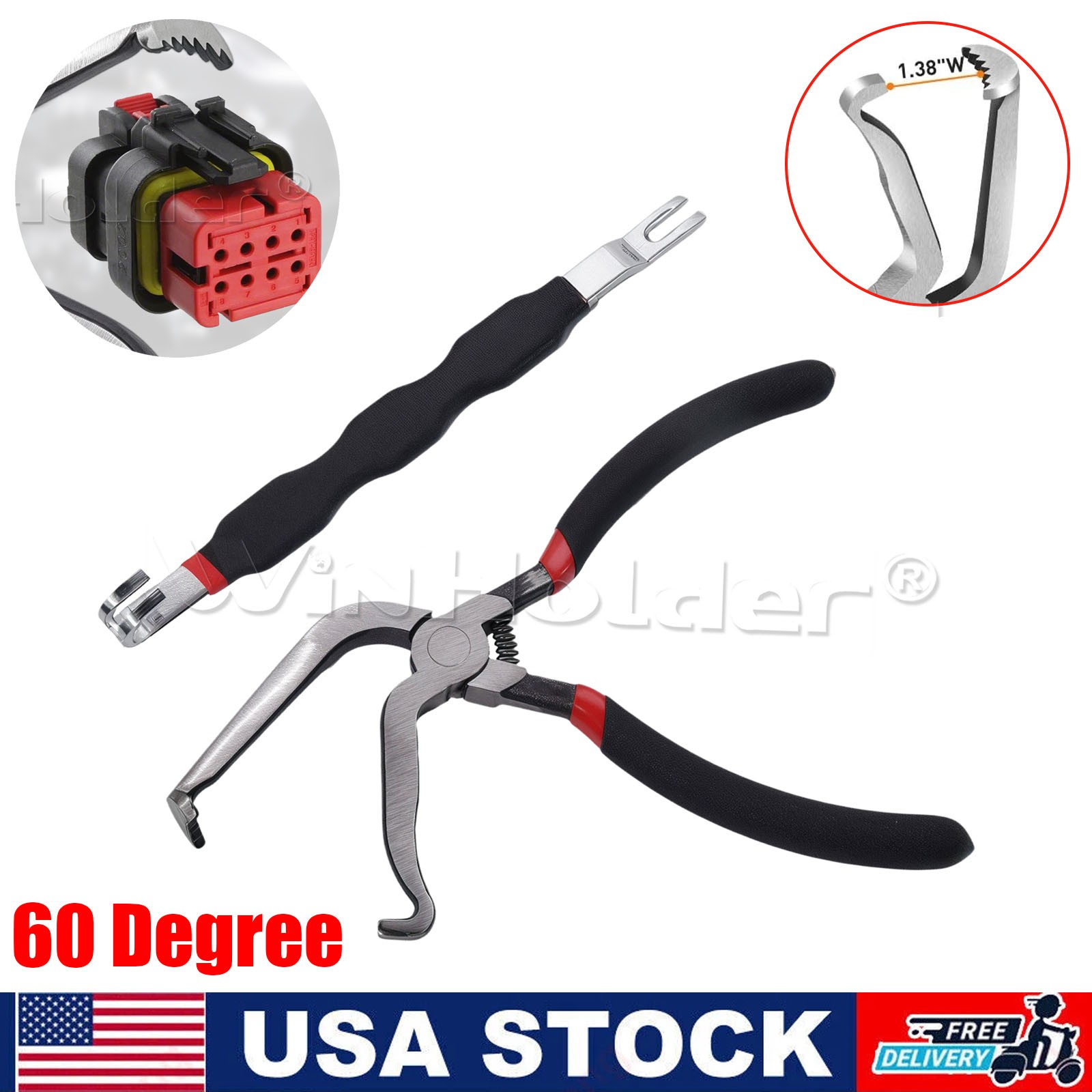 60° Electrical Disconnect Pliers Connector Separator Automotive Terminal Tool