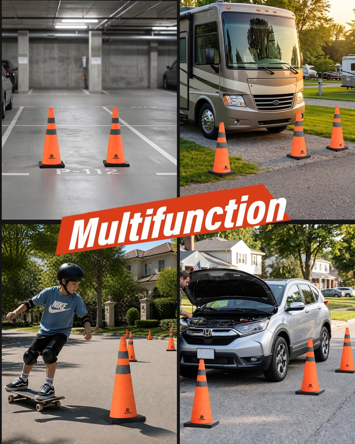 RoadHero 2 pack 28" traffic safety cones