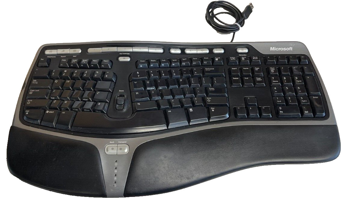 Microsoft Natural Ergonomic Curved Wired Keyboard 4000 v1.0 KU-0462 TESTED