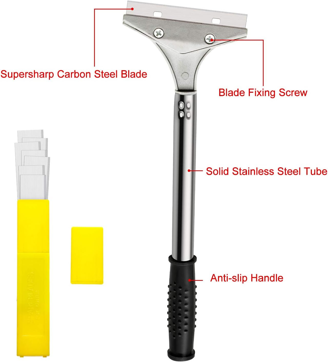 Mudder 4 Inch Razor Blade Scraper Tool Wallpaper Floor Tile Paint Removal Smooth