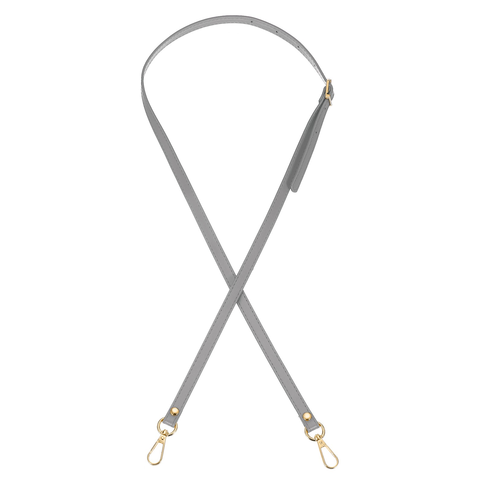 47" Adjustable PU Leather Purse Strap with Gold Hardware Light Gray