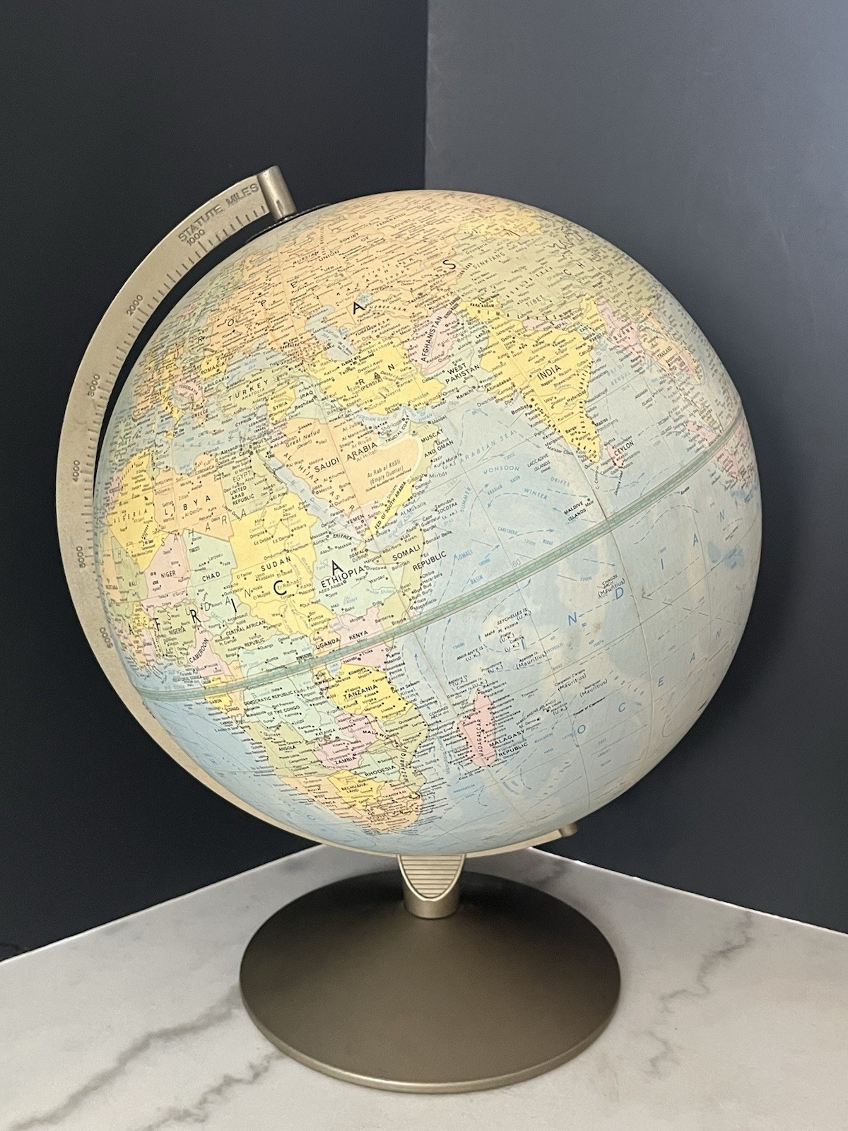 Vintage Replogle Globe INC 12” World Classic Series Mid Century USSR 16in Tall