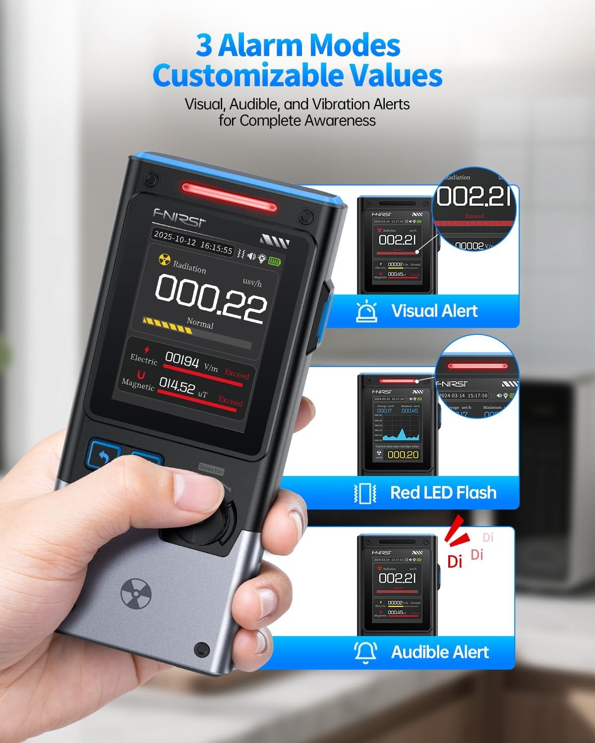 Compact Nuclear Radiation Meter with Multi-Display Modes for Safety Assurance