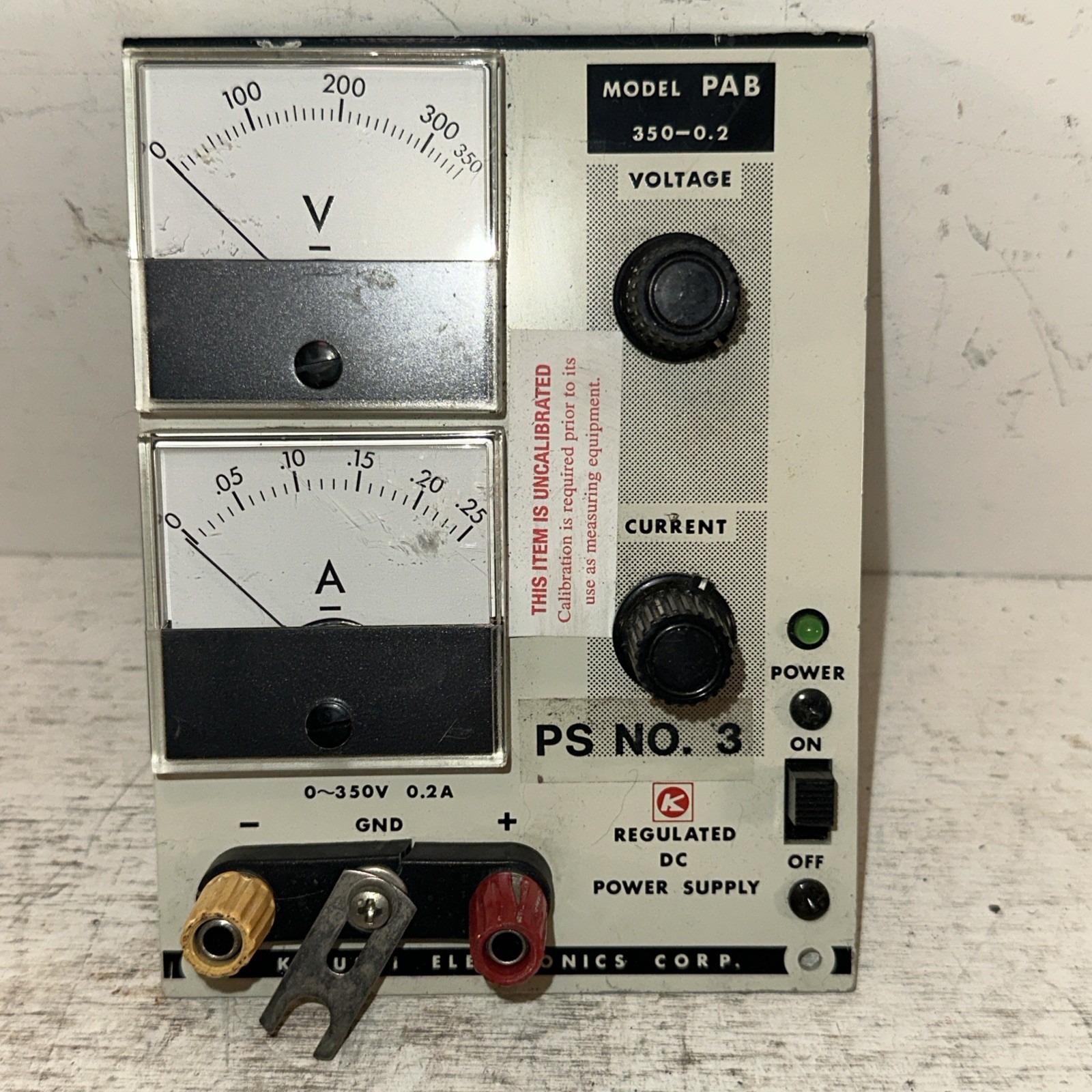 Kikusui Electronics Regulated Power Supply PAB 350-0.2 Parts