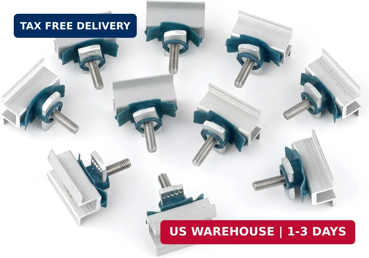 10 Pcs Adjustable Solar Panel Clamps for Unistrut System Mounting Bracket, Wide