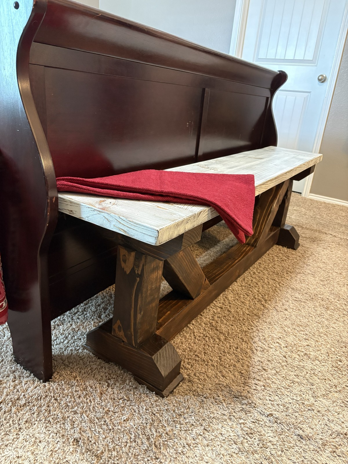 Hand made wooden bench, New, Distressed Top, Solid Pine, Entry/Hall/Seating