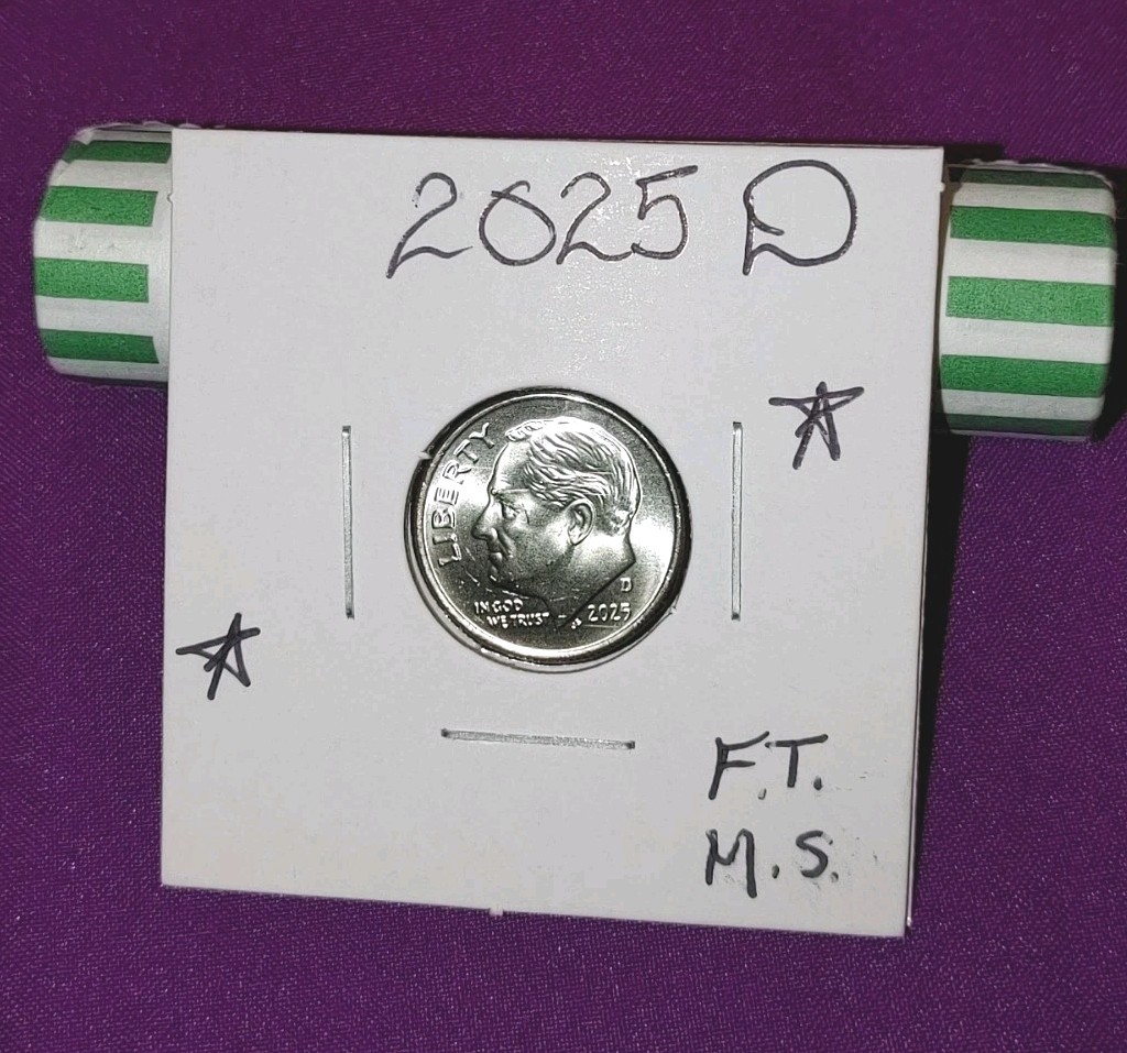 2025 D Roosevelt Dimes from BR, Unc FT Beautiful coins great for album & collect