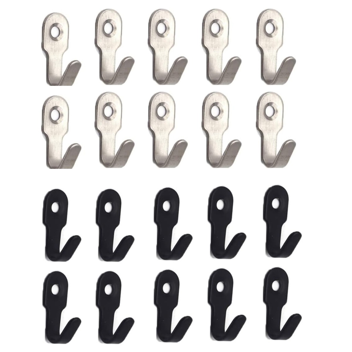 20/40PCS Wall Coat Hooks Hangers Stainless Steel Home Office Coats, Hats, Bags