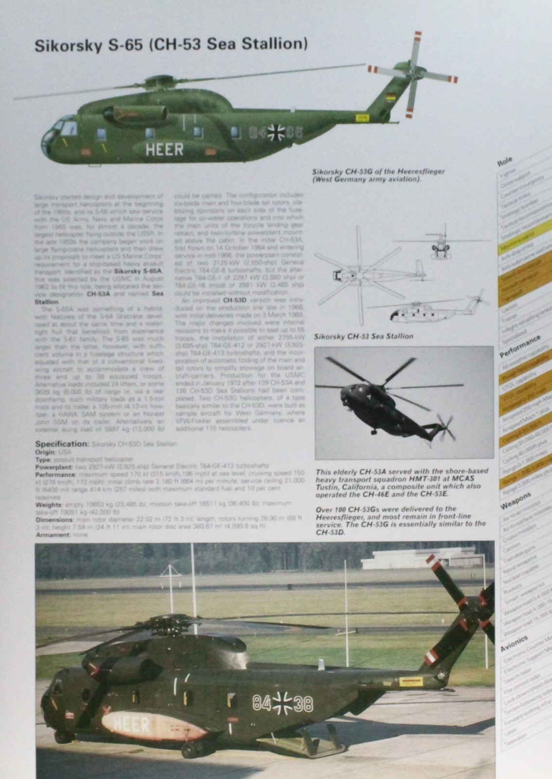 Sikorsky S-65 S65 CH-53 Sea Stallion Helicopter Picture Vtg Sheet Wall Art