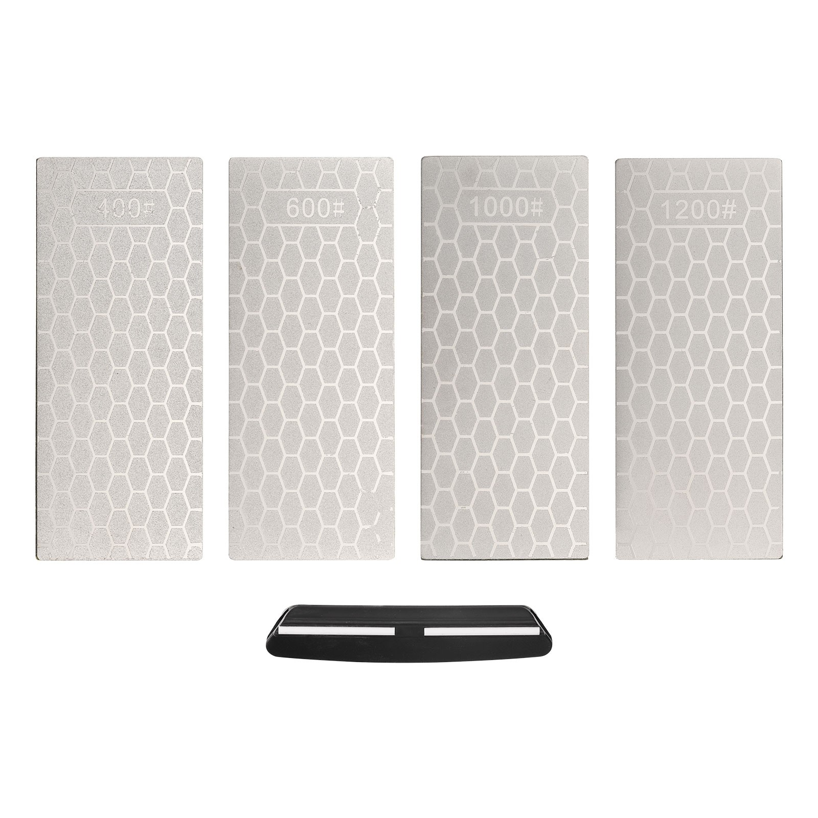 5pcs Diamond Sharpening Stone Set 200/400/600/1000 Grit with Angle Guide