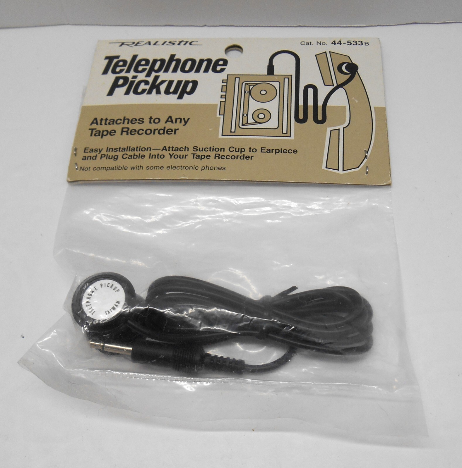 Vintage NOS Realistic/Radio Shack Telephone PickupRecorder 44-533 in Sealed Pkg.