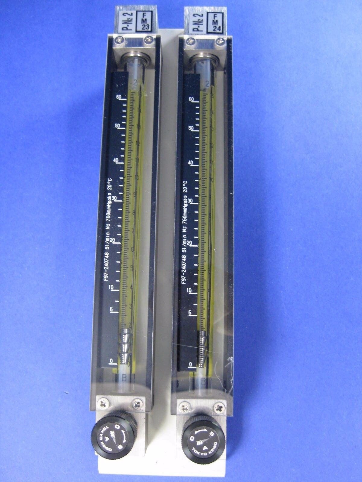 Tokyo Keiso F97-240748 Purge Meter, 6-60 Sl/Min N2 with Valve, Set of 2