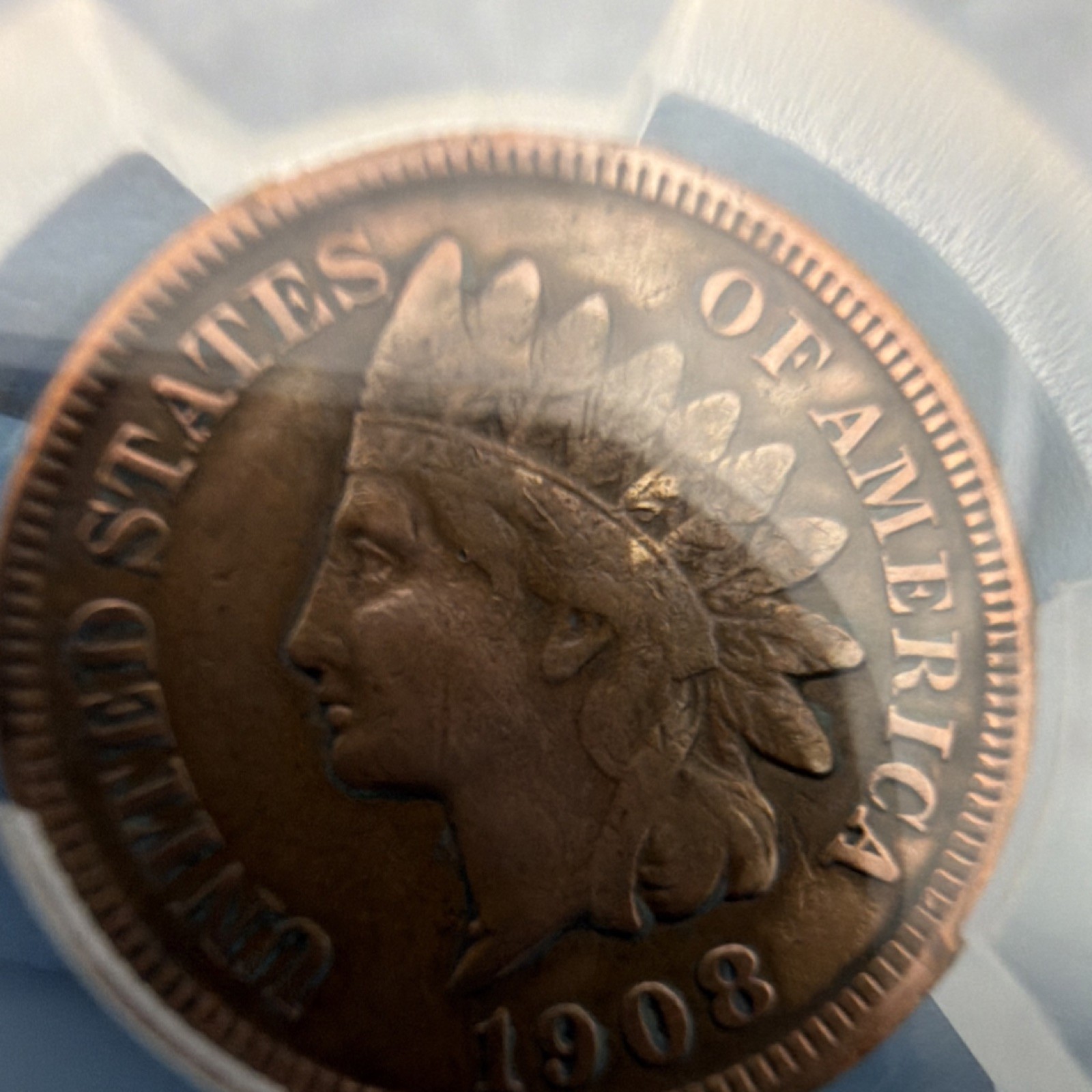 1908 Indian Head Small Cent PCGS Genuine Ex-Jewelry F Detail Bronze Coin