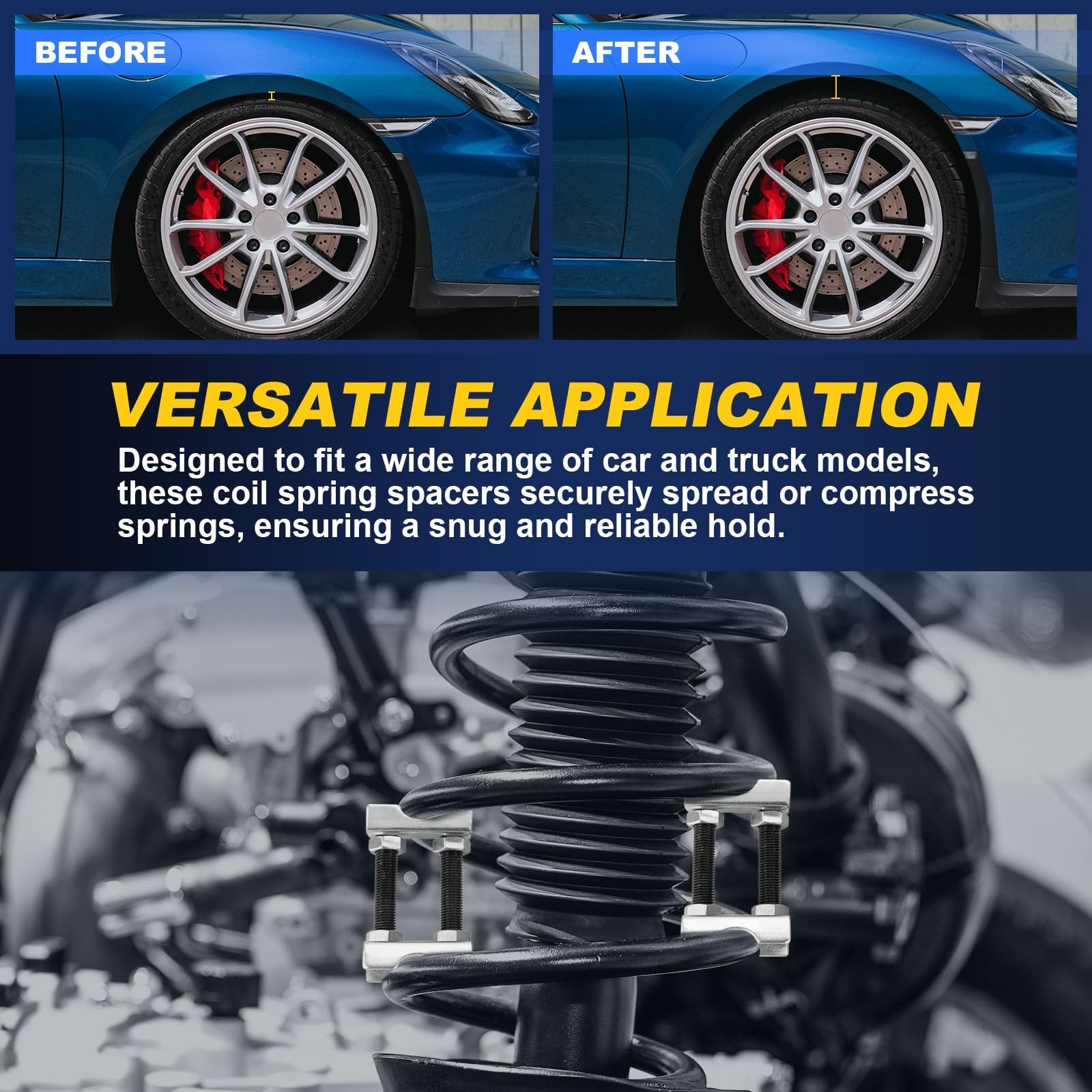 Adjustable 2-Way Coil Spring Spacers 4 Pack, 1â€-2â€ Lift or Lower Spring C...
