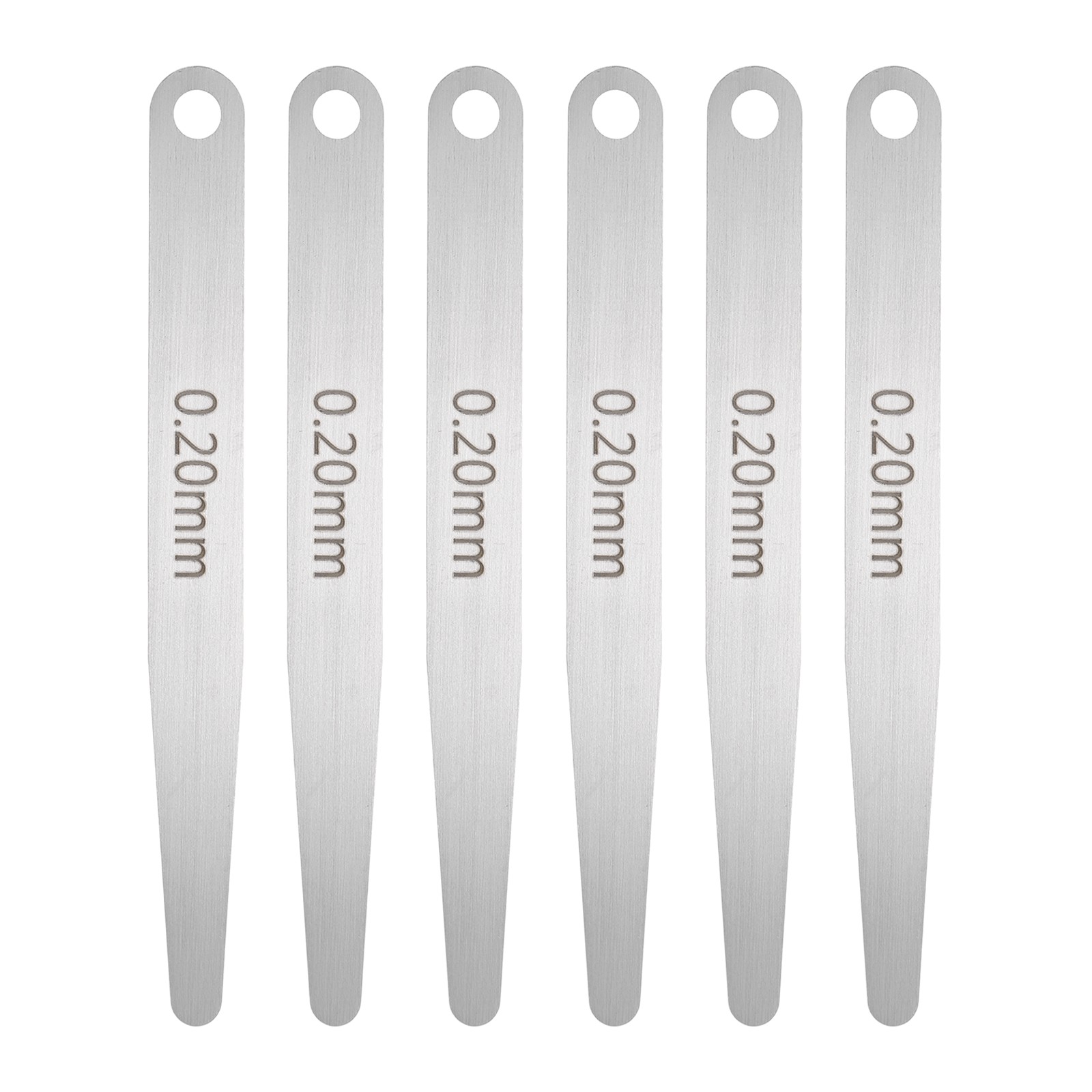 6pcs Metric Thickness Feeler Gauge 0.2mm Single Blade Tapered Feeler Gauge
