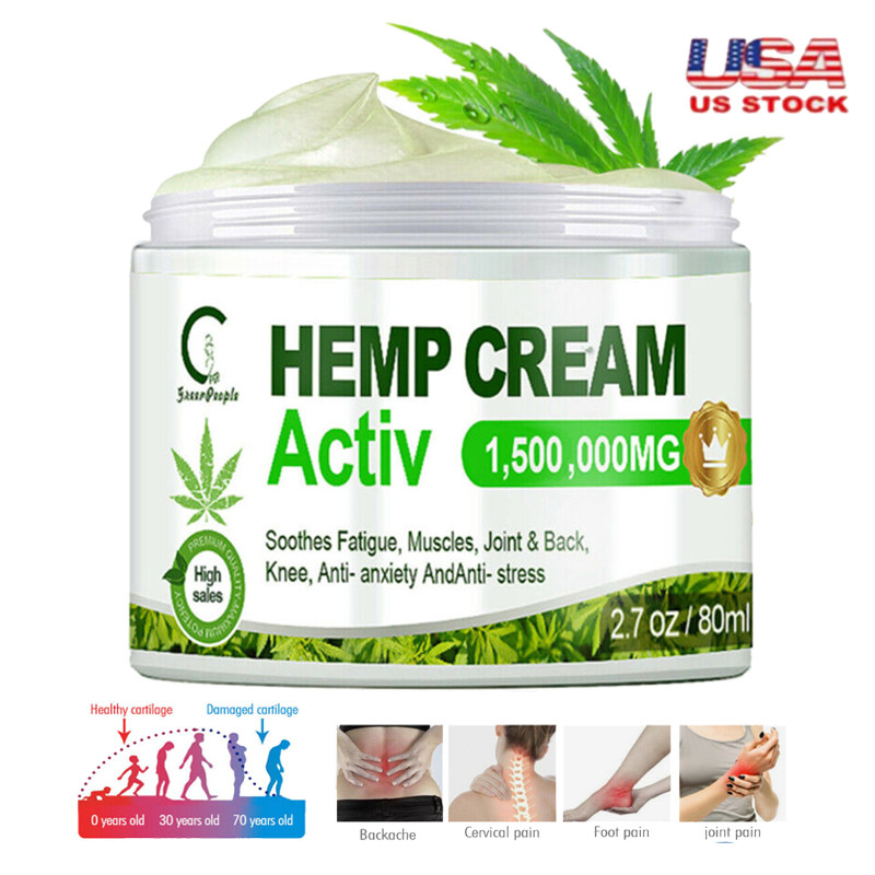 Organic Hemp Pain Relief Cream Soothe Sore Muscles, Joints & Arthritis 2.7oz