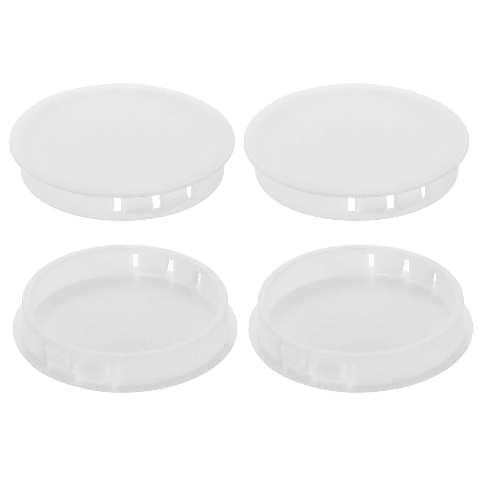 4Pcs Plastic Hole Plugs, 55mm(2-3/16") Round Flush Type Panel Plugs, White