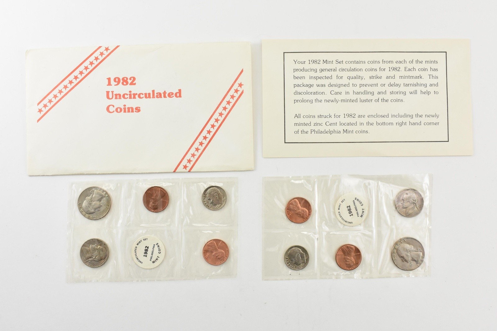 1982-P Philadelphia Uncirculated Souvenir Mint Set W/ Envelope *8961