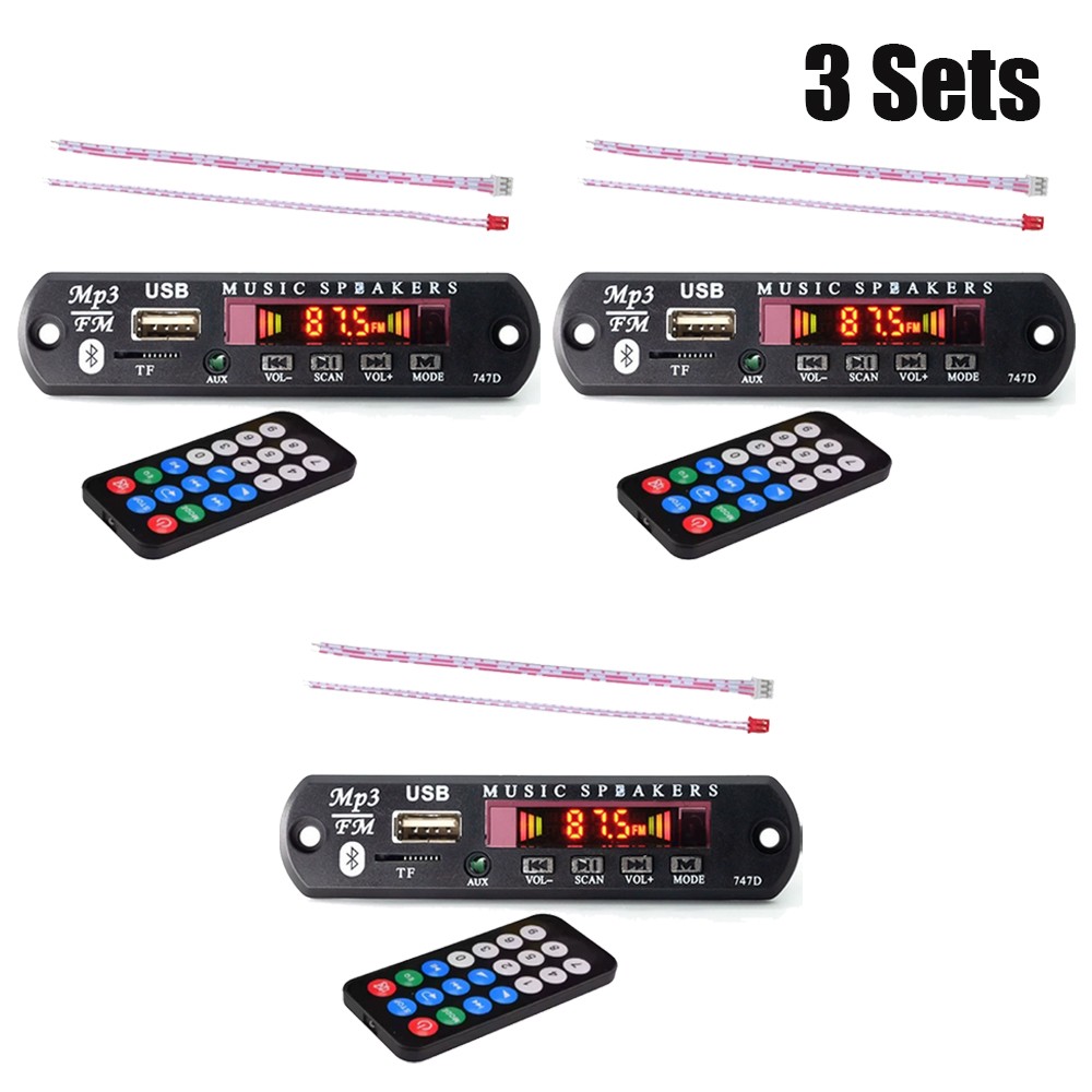 3 Wireless 12V MP3 WMA Decoder Board Audio Module USB TF Radio for Car