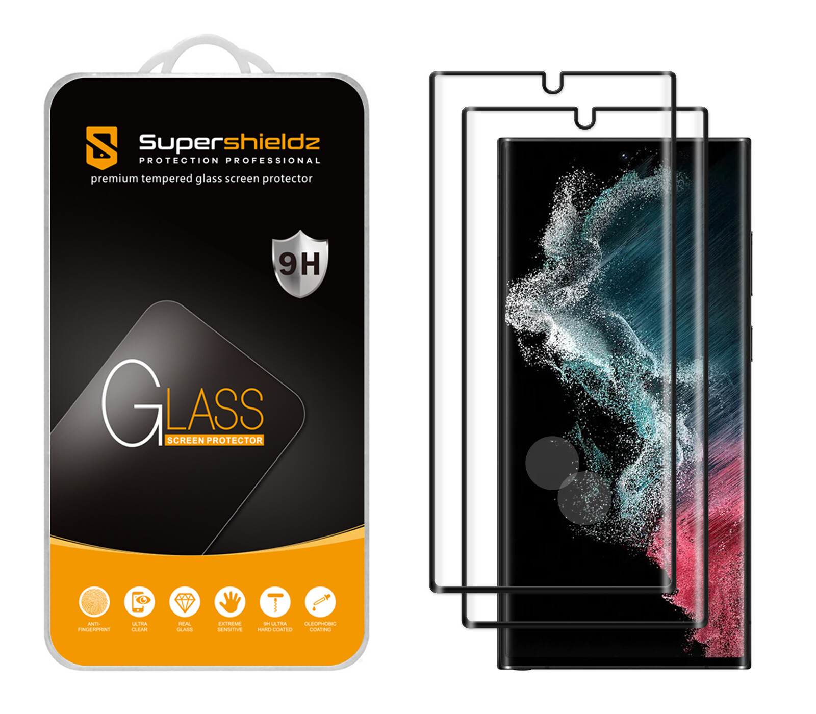 2X Full Cover Tempered Glass Screen Protector for Samsung Galaxy S22 Ultra 5G