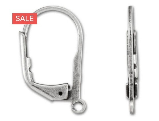 Plain Antique Silver-Plated Lever-Back Earring (5 Pair)