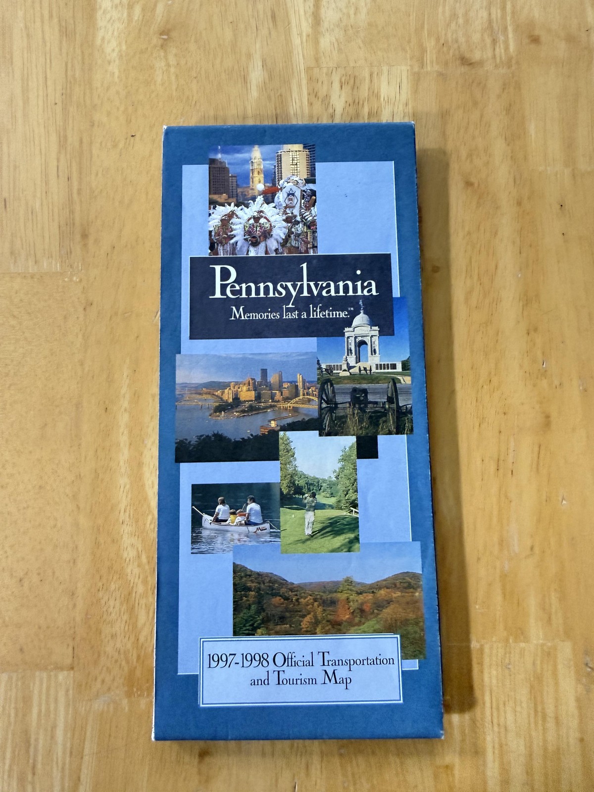 Vintage 1997-1998 Pennsylvania Transportation Tourism Map Folded Brochure USA