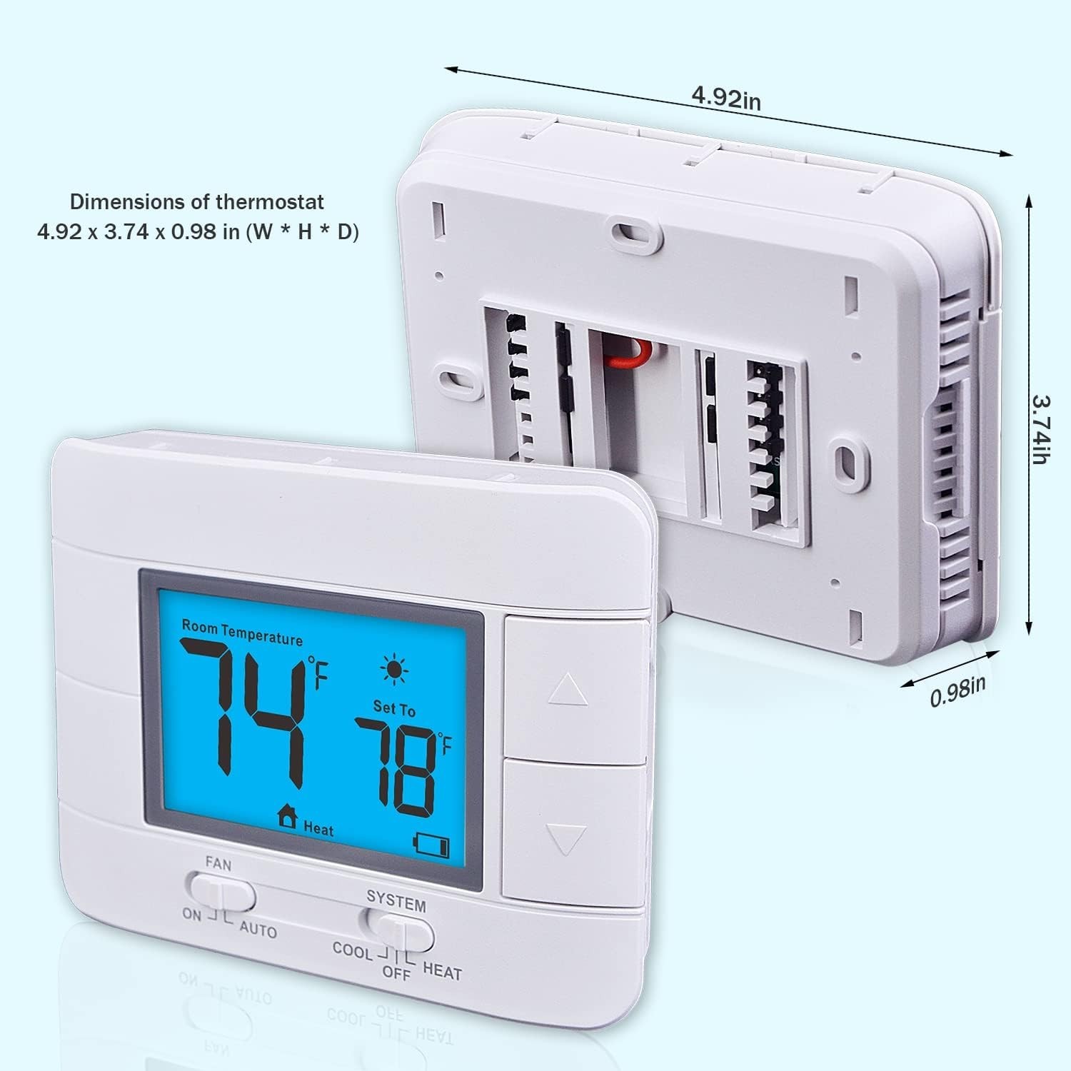 Non-Programmable thermostat with Humidity Display - Single Stage Comfort Control