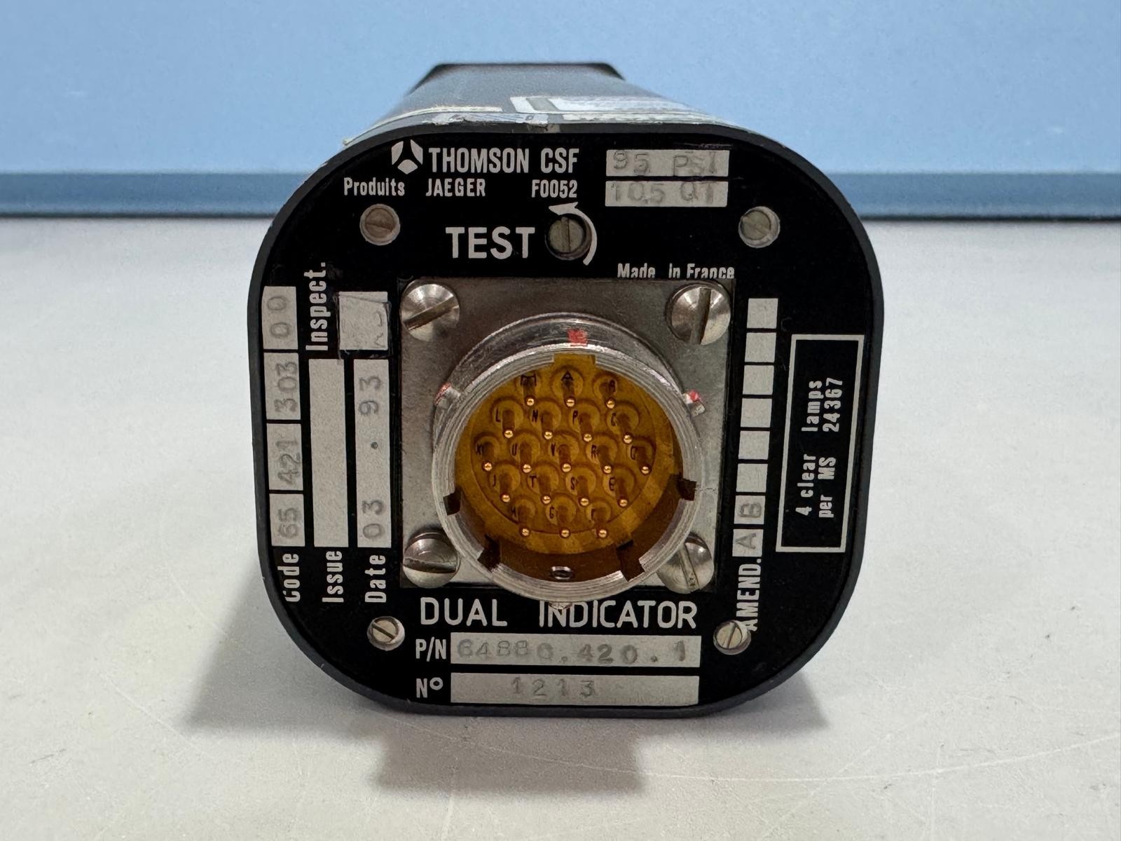 Thomson CSF Jaeger Dual Oil Pressure & Quantity Indicator | Boeing 747 Simulator