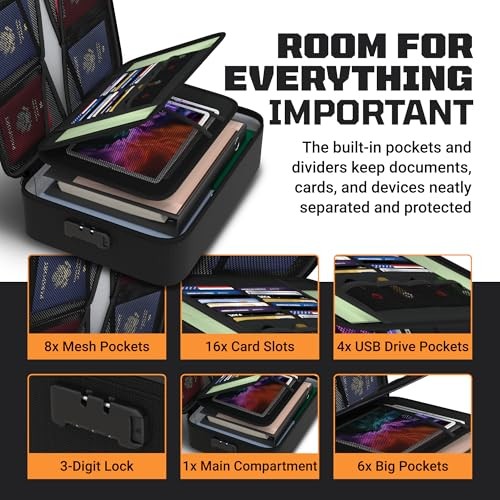FIRESHIELD PRO 5200°F Fireproof Document Box with Lock – Fire Safe Organizer