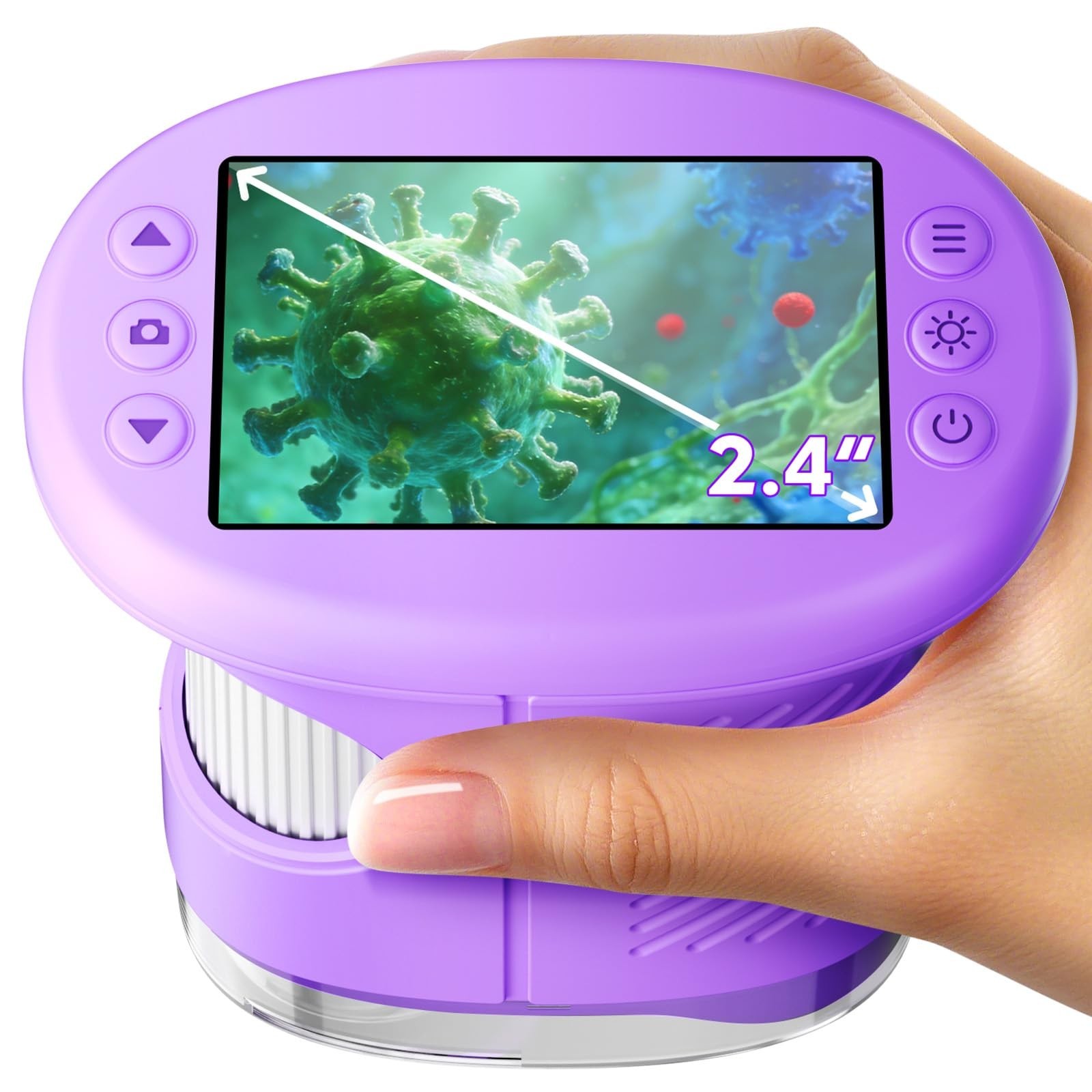 Odatay 2.4" 4K 1000X Digital Kids Microscope with 32G Card 12 Slides Purple |...