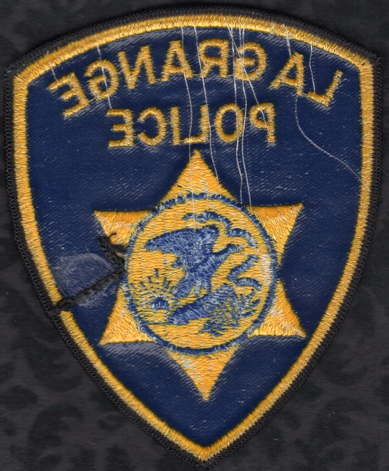 La Grange Illinois Police Patch Rarer Gold Lettering & Star/ Solid Blue Eagle
