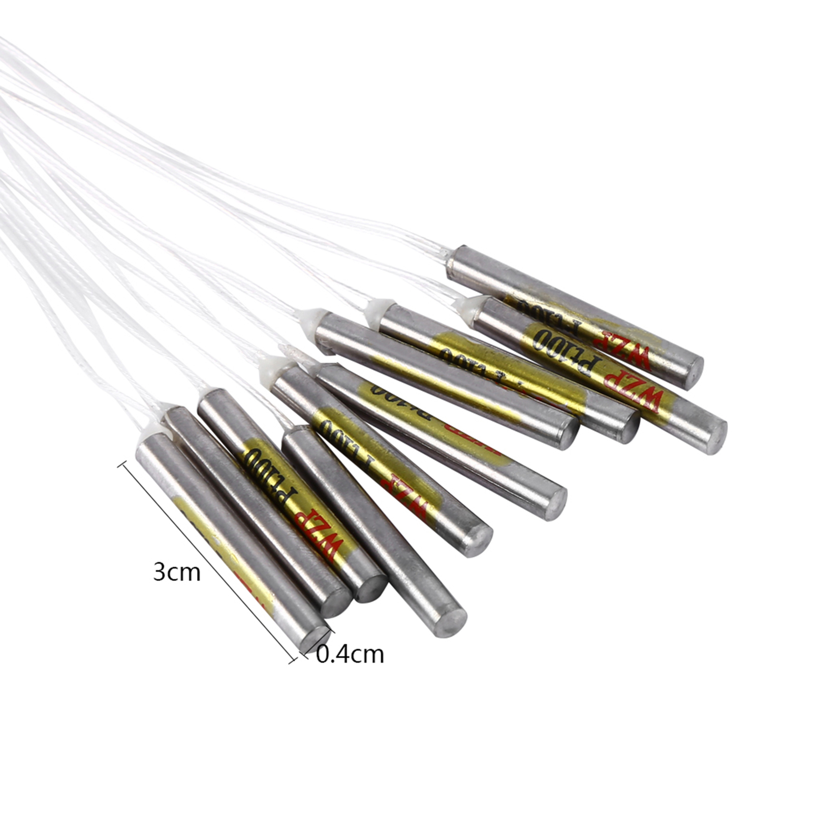 10pcs PT100 Waterproof Sensor Probe For Temperature Controller 4x30mmx50cm Probe