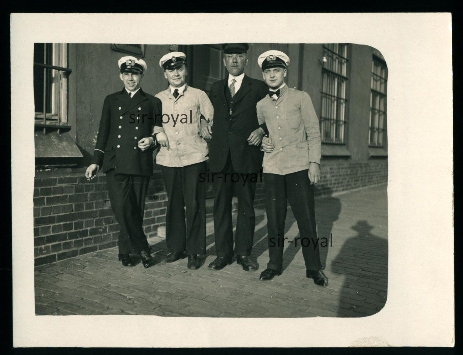 Sailors Sailors - Merchant Navy? captain? 1920s 1930s Photo 12x9cm