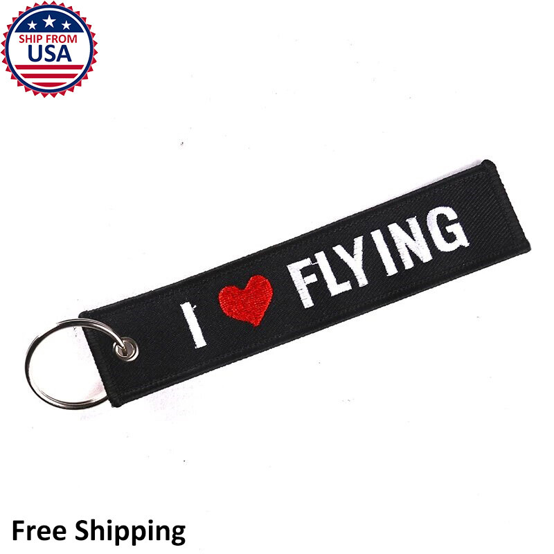 I Love Heart Flying Aircraft Aviation Passion Keychain Travel Luggage Bag Tag