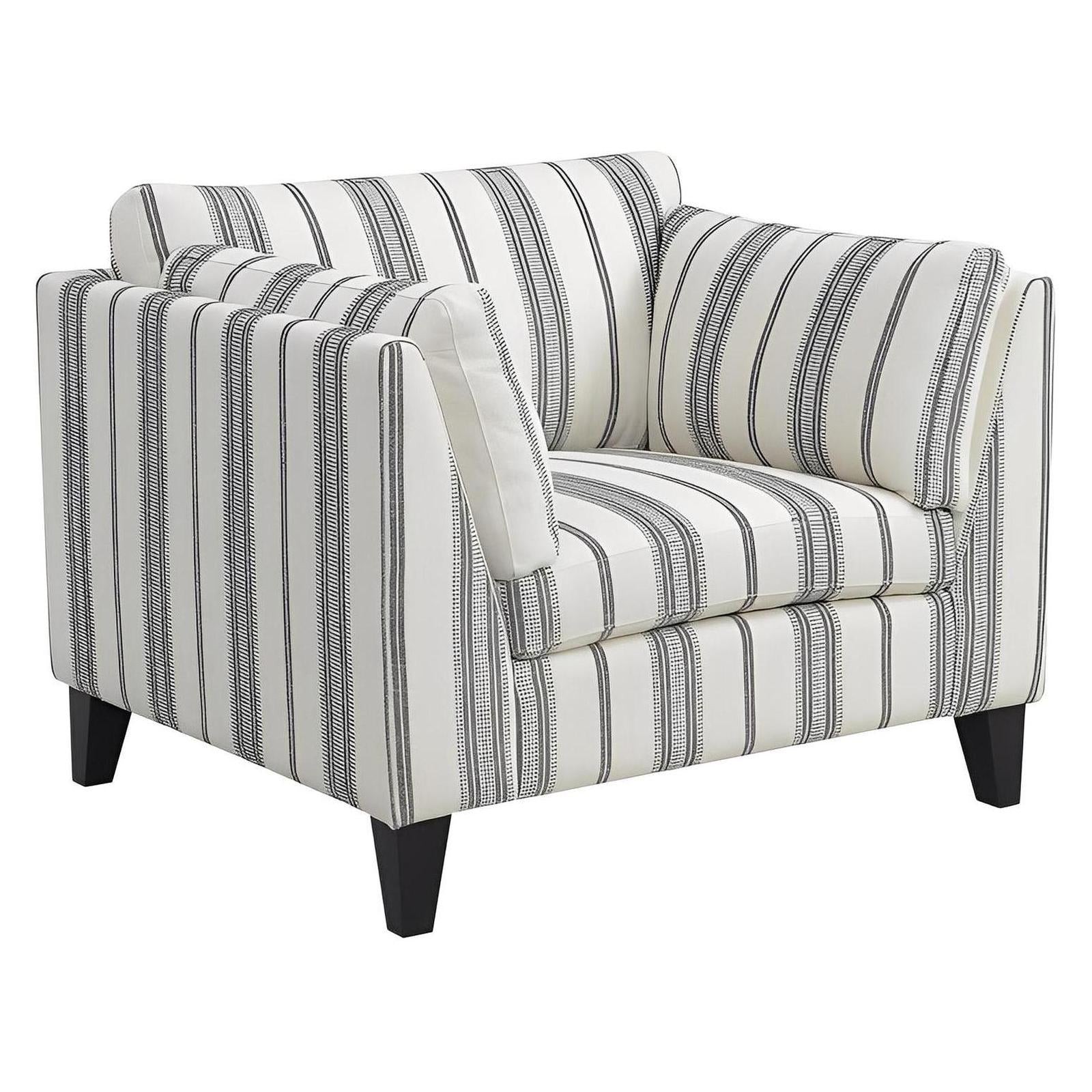 Gray Stripe Upholstered Accent Chair Traditional Design (2-Pack)