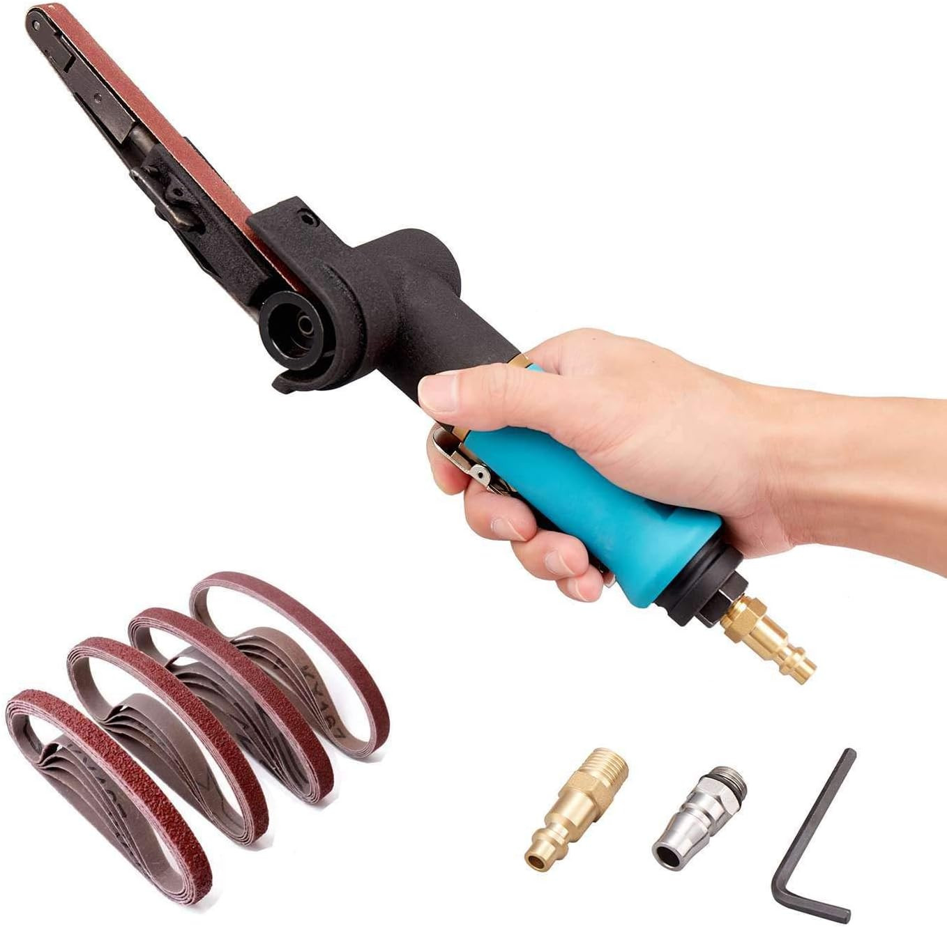 Pneumatic Tool Air Belt Sander,1/4" Air Inlet,Air Belt Sander (3/8" X 13") with