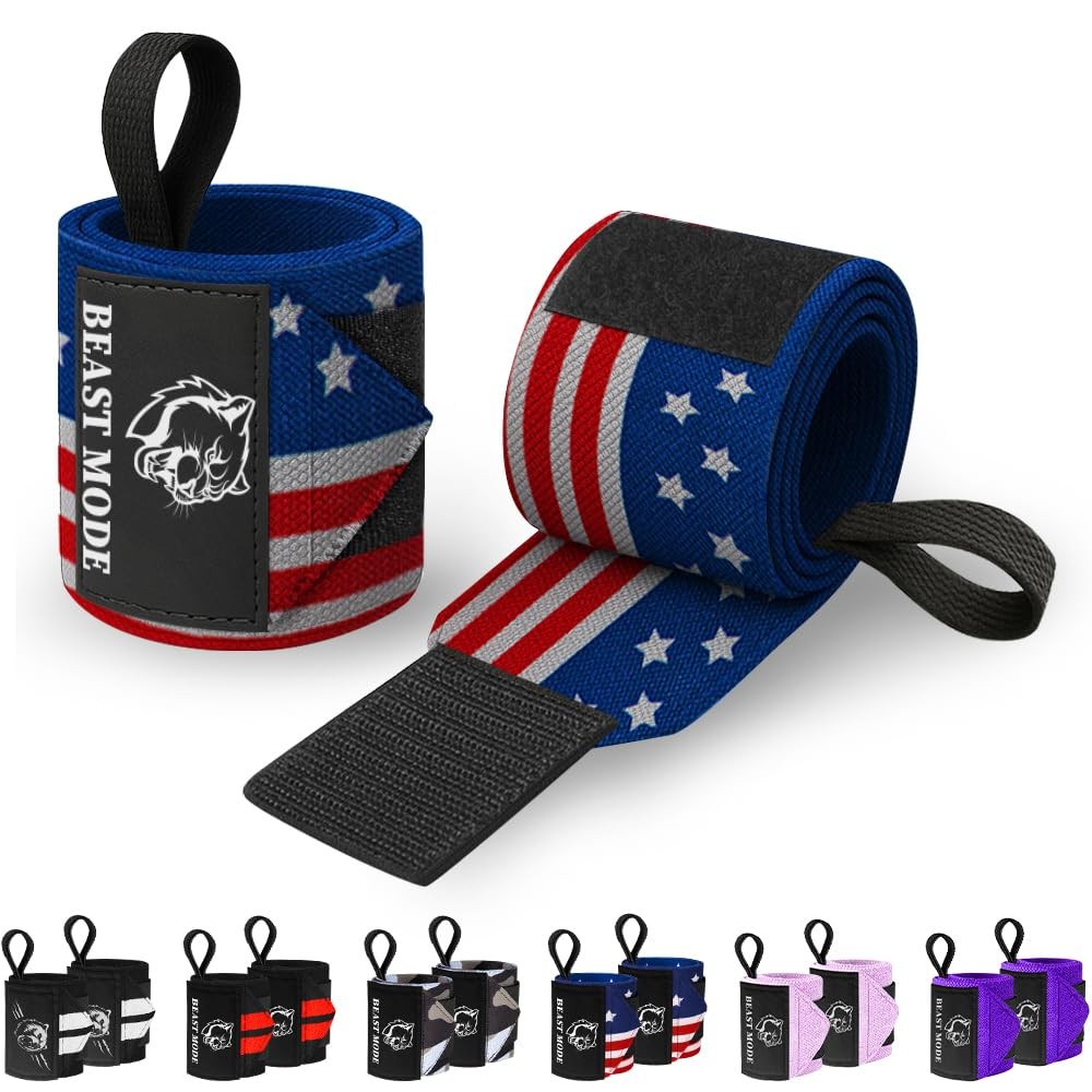HeavyDuty Weightlifting Wrist Wraps with Thumb Loop for Powerlifting & Training