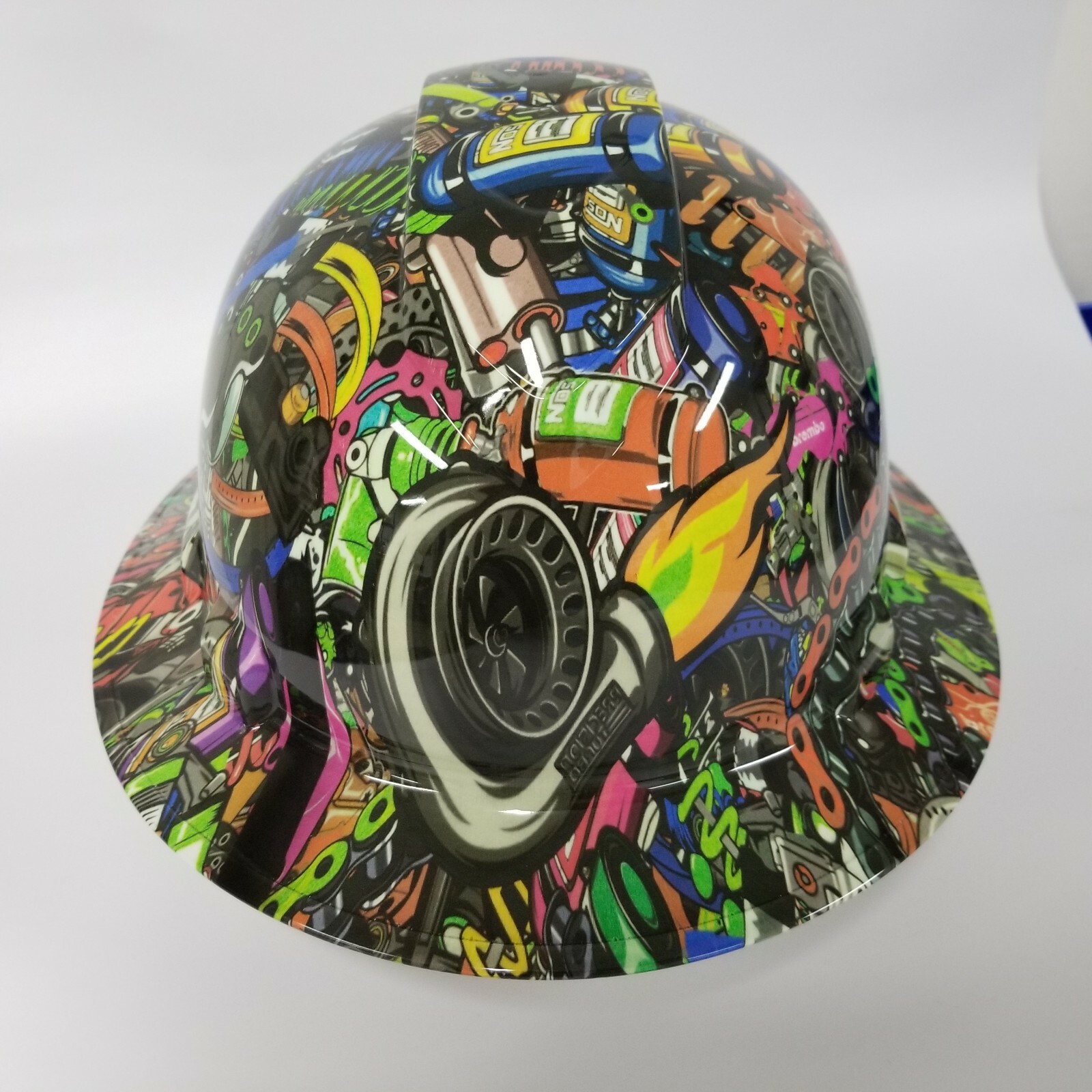 NEW FULL BRIM Hard Hat custom hydro dipped in TUNER STICKER  BOMB TURBO NOS