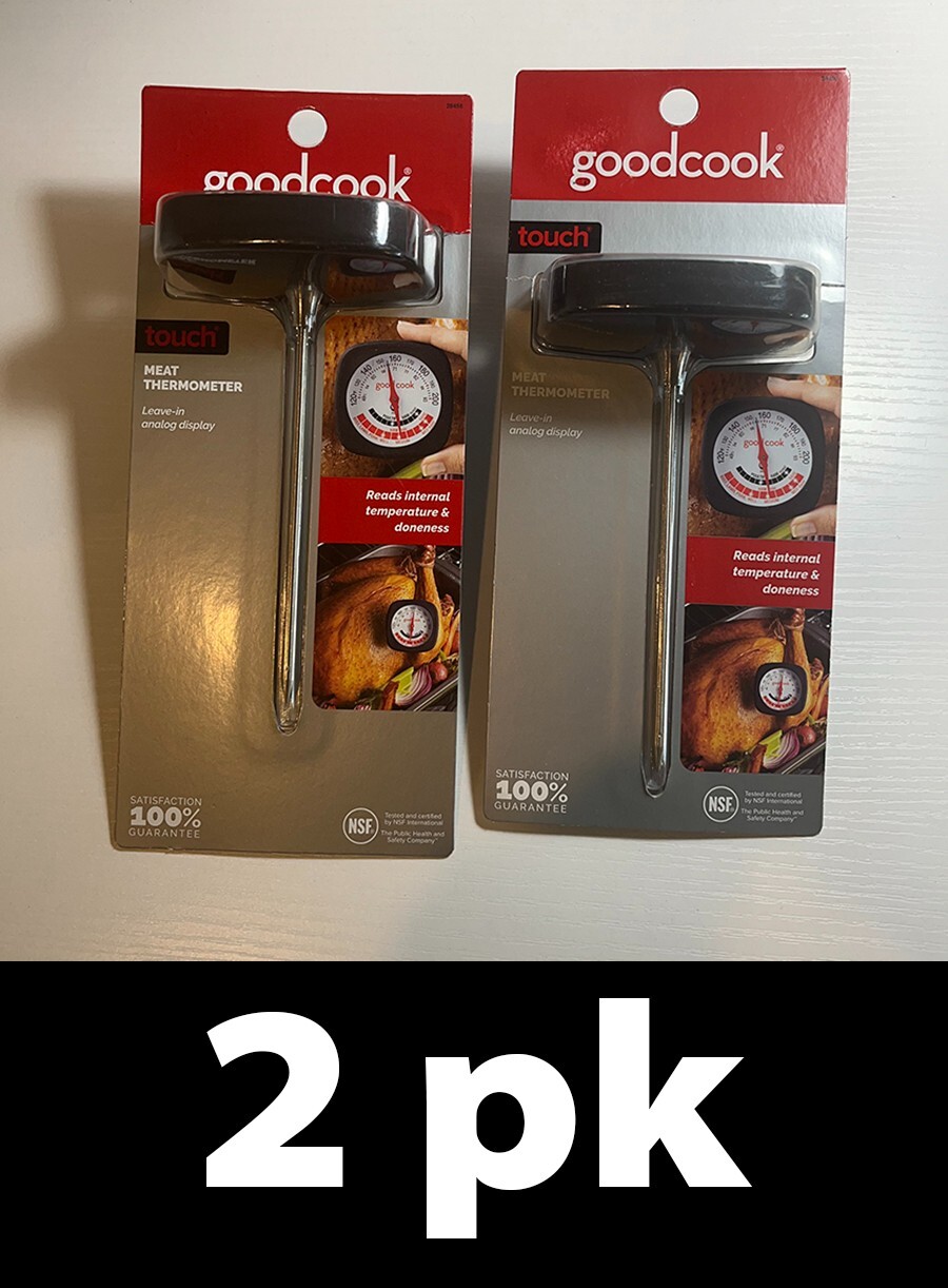Good Cook Touch Meat Thermometer 2 Pack Black Analog Leave-In Oven Safe NSF