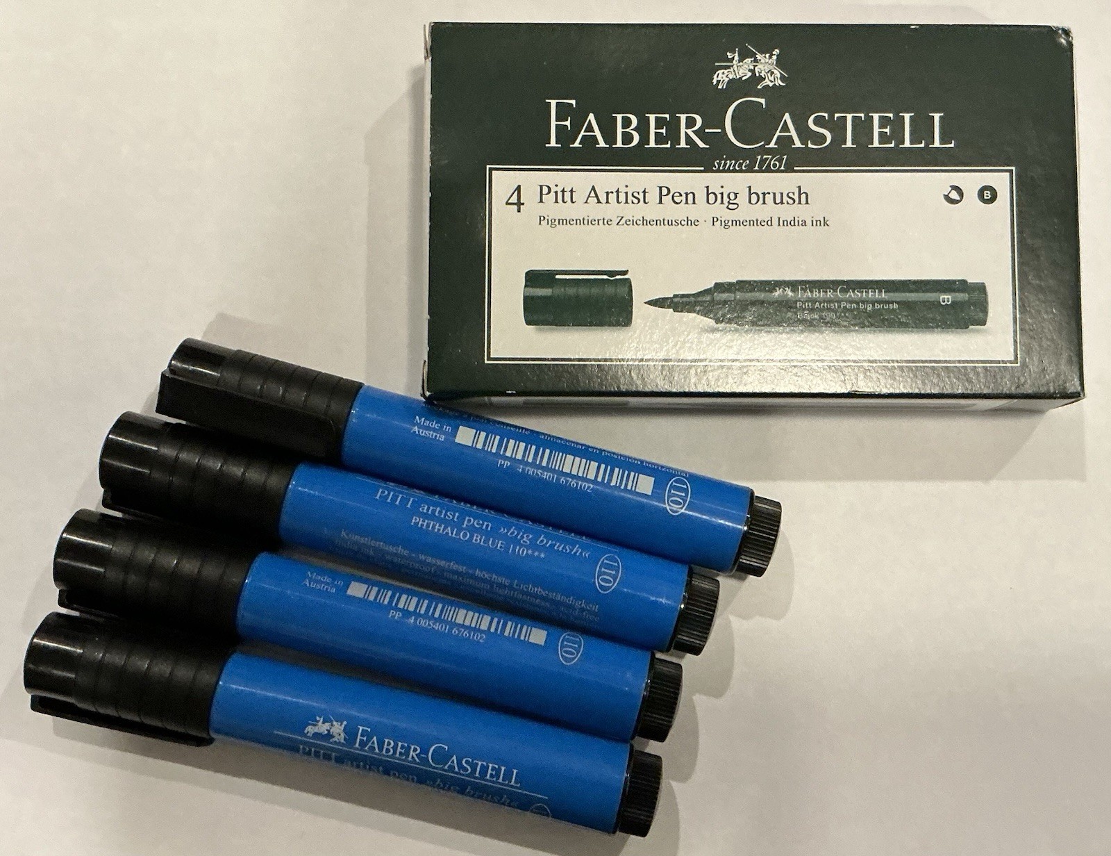 Faber-Castell Pitt Big Brush Artist Pens-[PACK OF 4] PHTHALO Blue 110