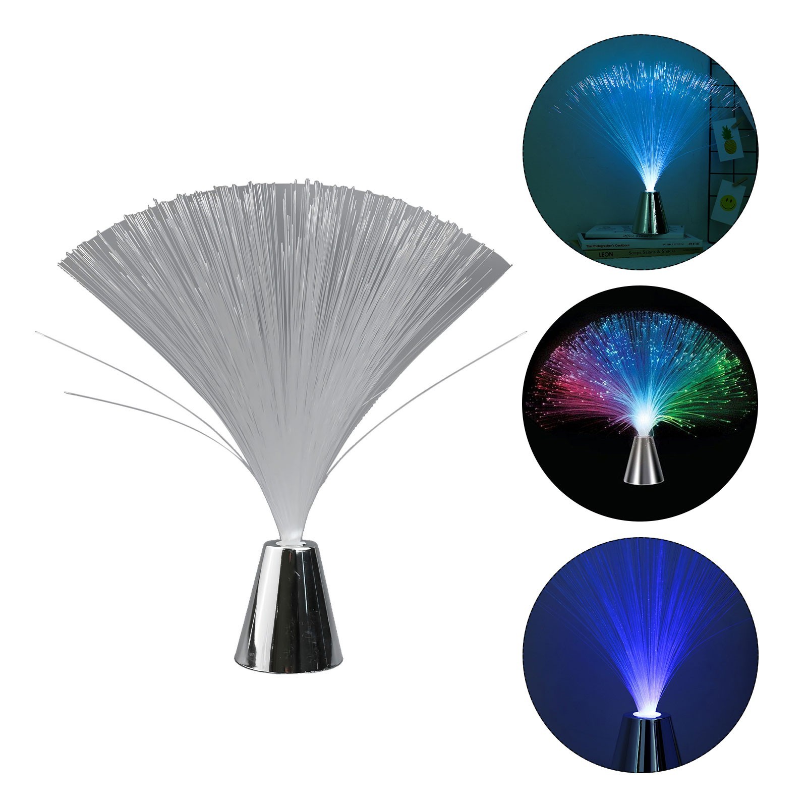 Fibre Optic Light Multicolor Nylon Fronds Relaxing 3 X AAA 82*82*342 Mm